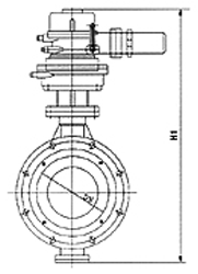D343H法兰蝶阀结构图